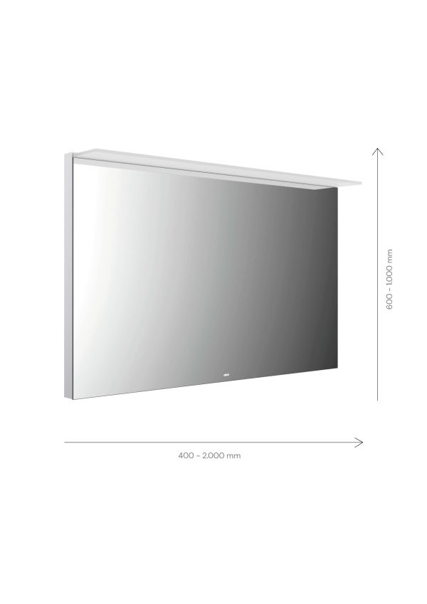 emco LED illuminated mirror MI 200, with acrylic light sail and concealed sensor switch - 900 mm, 500 mm