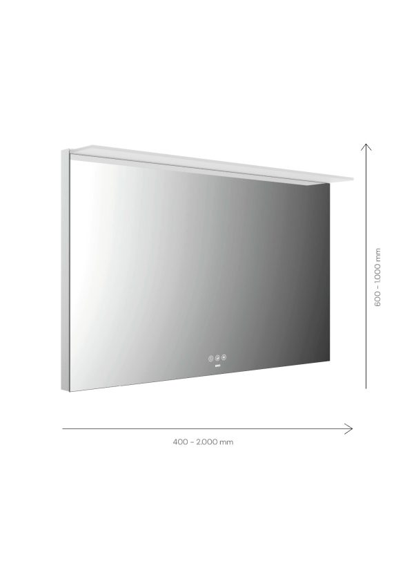 emco LED illuminated mirror MI 200+, with acrylic light sail and touch control panel - 1000 mm, 1000 mm