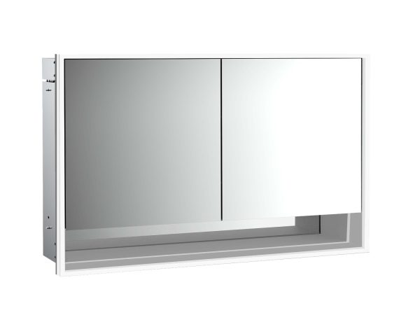 emco Lichtspiegelschrank loft mit Unterfach, 1.300 mm, 2 Türen, Unterputzmodell, IP 20.