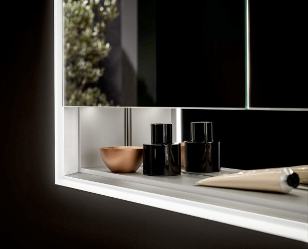 emco Illuminated mirror cabinet loft with an accessible compartment, 600 mm, 2 doors, built-in version, IP 20.